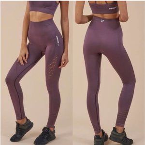 Gymshark Energy Seamless Purple Leggings Size S Perforated Compression Workout